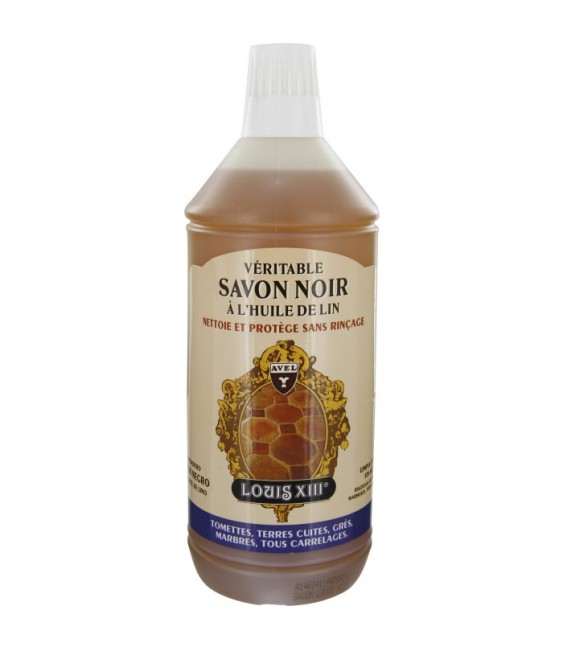 Savon noir à l'huile de lin - Nettoie et protège sans rinçage - 1 L - AVEL