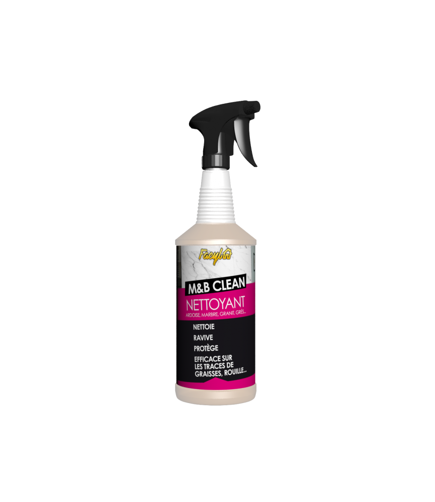 Nettoyant marbre, ardoise, granit, grès - M&B CLEAN - 1 L - FACYL