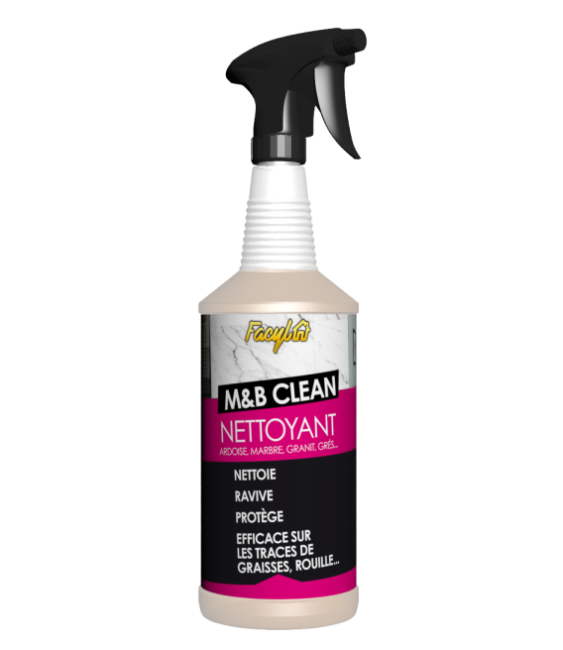 Nettoyant marbre, ardoise, granit, grès - M&B CLEAN - 1 L - FACYL