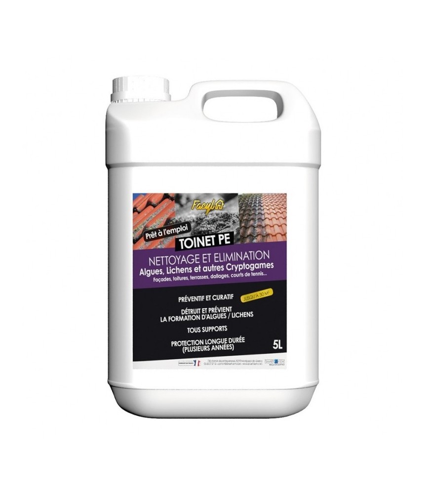 Nettoyant et traitement des toitures et facade toinet PE - 5 L - TOLEMAIL Nettoyant et traitement des toitures et facade toinet PE - 5 L - TOLEMAIL