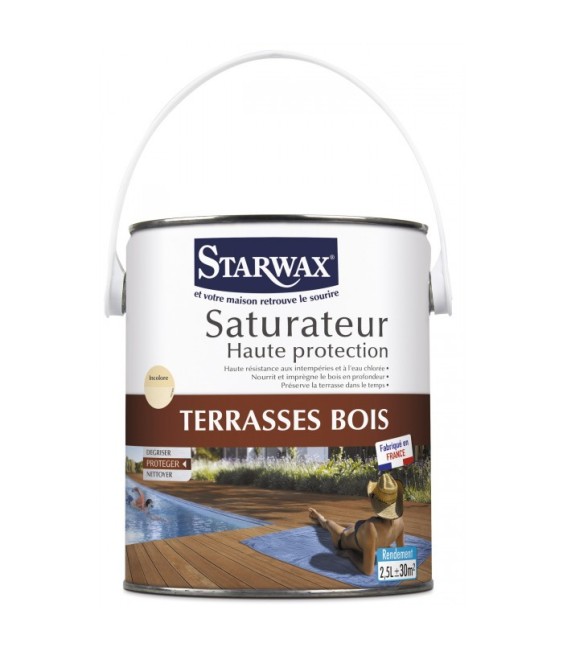 Saturateur Haute protection - Terrasse bois - 2.5 L - STARWAX