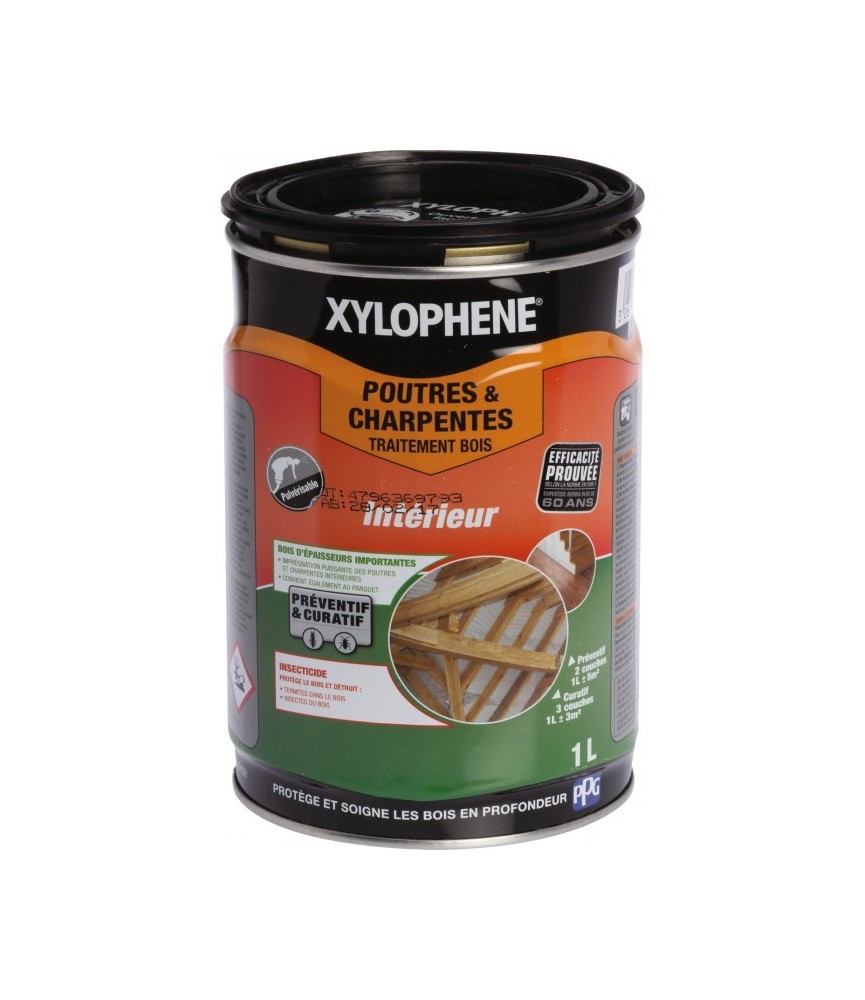 Traitement Poutres et charpentes - Préventif et curatif - 1 L - XYLOPHENE Traitement Poutres et charpentes - Préventif et curatif - 1 L - XYLOPHENE