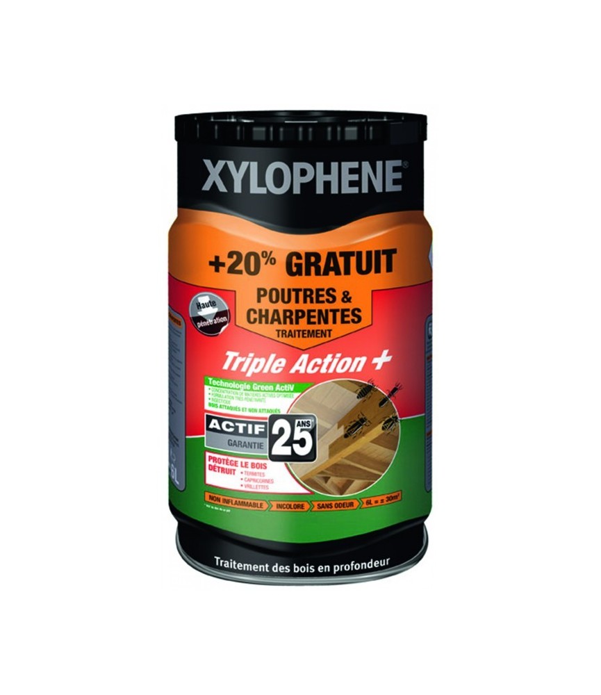 Traitement Poutres et charpentes - Préventif et curatif - 6 L - XYLOPHENE