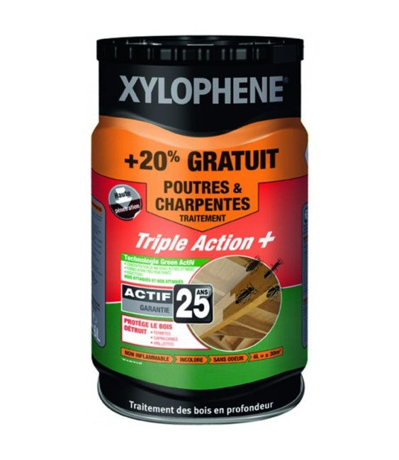 Traitement Poutres et charpentes - Préventif et curatif - 6 L - XYLOPHENE
