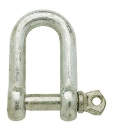 Manille droite piton à oeil acier zingué  6 mm - Lot de 10
