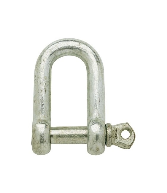 Manille droite piton à oeil acier zingué  6 mm - Lot de 10