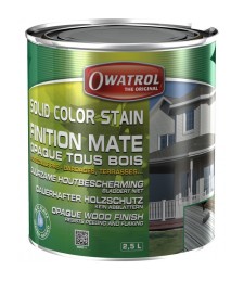 Laque de finition pour bois - Opaque Mate - Solid Color Stain - Gris antique - 2.5 L - OWATROL