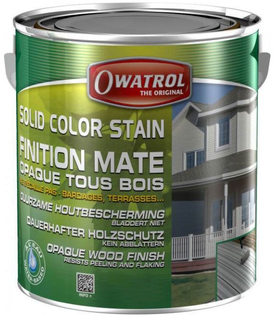 Laque de finition pour bois - Opaque Mate - Solid Color Stain - Vert olive - 2.5 L - OWATROL
