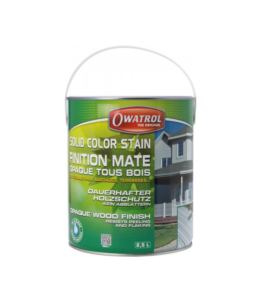 Laque de finition pour bois - Opaque Mate - Solid Color Stain - Argile - 2.5 L - OWATROL Laque de finition pour bois - Opaque Mate - Solid Color Stain - Argile - 2.5 L - OWATROL