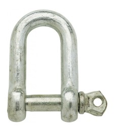Manille droite piton à oeil acier zingué  10 mm - Lot de 10