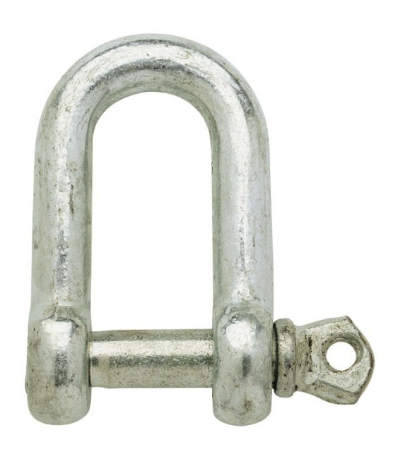 Manille droite piton à oeil acier zingué  10 mm - Lot de 10