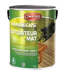 Saturateur bois en phase aqueuse - AQUADECKS - Gris vieux bois - 5 L - OWATROL