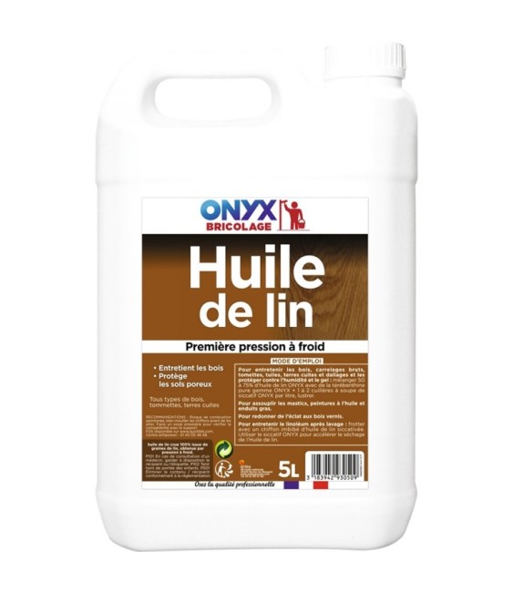 Huile de Lin - Entretien et protection bois et sols - 5 L - ONYX