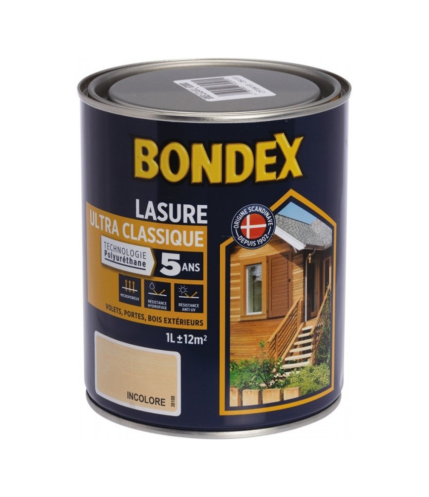 Lasure Ultra Classique - Polyuréthane - 1 L - Teck - BONDEX Lasure Ultra Classique - Polyuréthane - 1 L - Teck - BONDEX