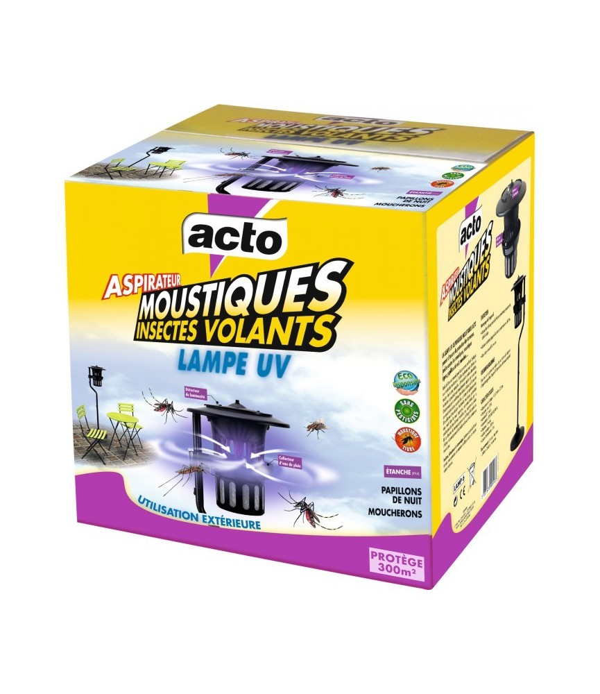 Aspirateur à moustiques / insectes volants - Lampe UV - Protection 300 m² - ACTO Aspirateur à moustiques / insectes volants - Lampe UV - Protection 300 m² - ACTO