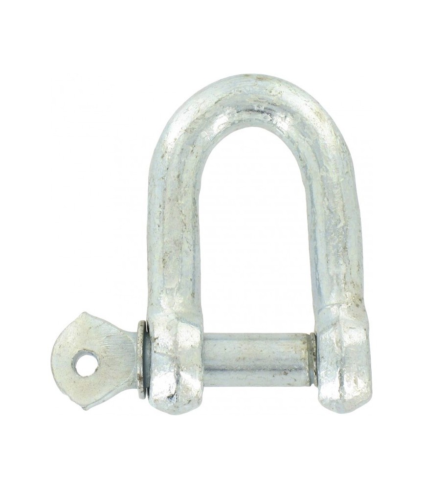 Manille droite piton à oeil acier Galvanisé  16 mm - Lot de 10