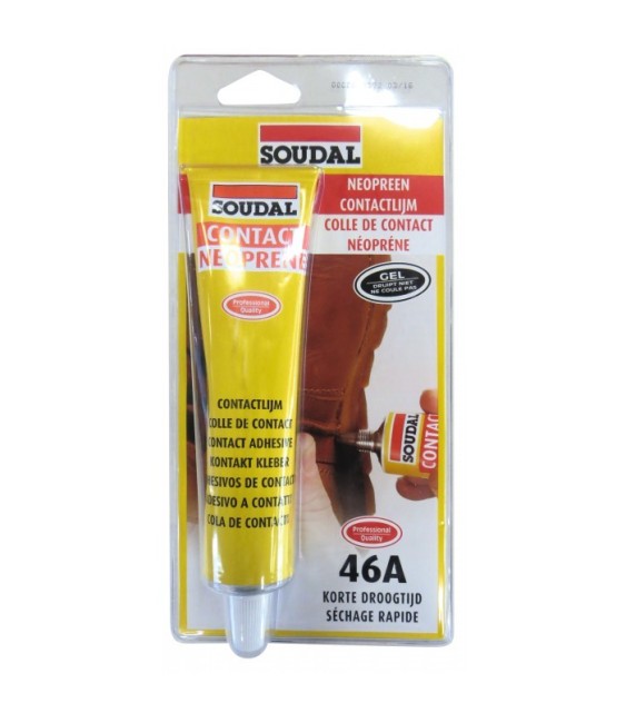Colle Néoprène gel 46A - Séchage rapide - 125 ml - SOUDAL