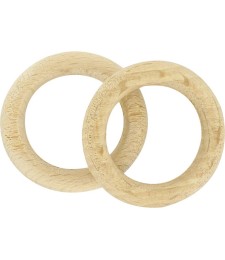 Anneaux en bois naturel - Diamètre 20 mm - Vendu par 10 - ATELIER 28