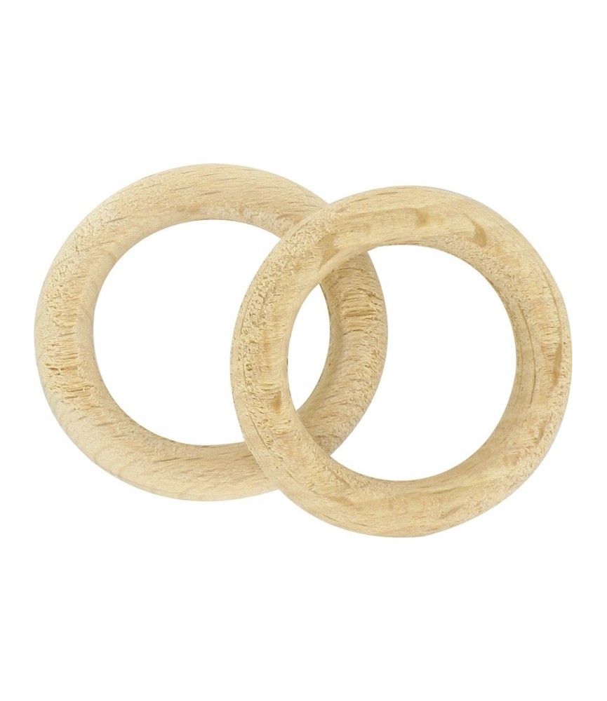 Anneaux en bois naturel - Diamètre 20 mm - Vendu par 10 - ATELIER 28