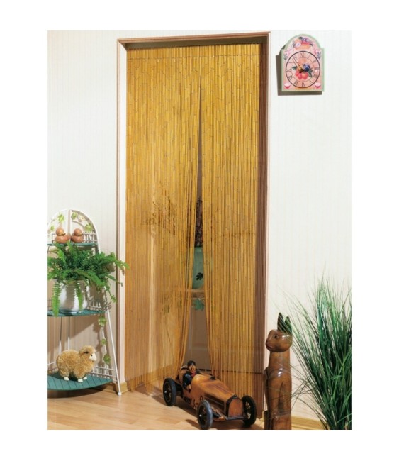 Rideau de porte en Bambou - Peint à la main - Naturel - 100 x 220 cm - MOREL