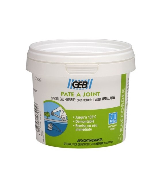Pâte à joint - Spécial eau potable - Pour raccord métal - 500 gr - GEB