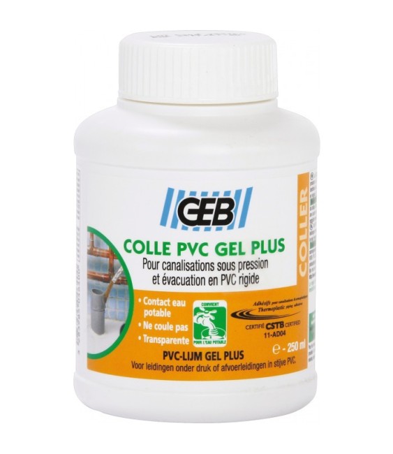 Colle PVC - Gel - Boîte avec pinceau - 250 ml - GEB
