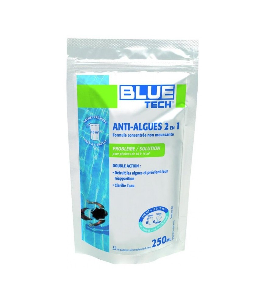 Anti-algues 2 en 1 - Ultra concentré - 250 ml - BLUE TECH