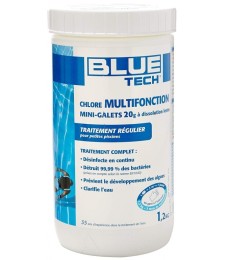 Chlore multifonction - Mini galets de 20 Grs - Traitement complet - 1.2 Kg - BLUE TECH