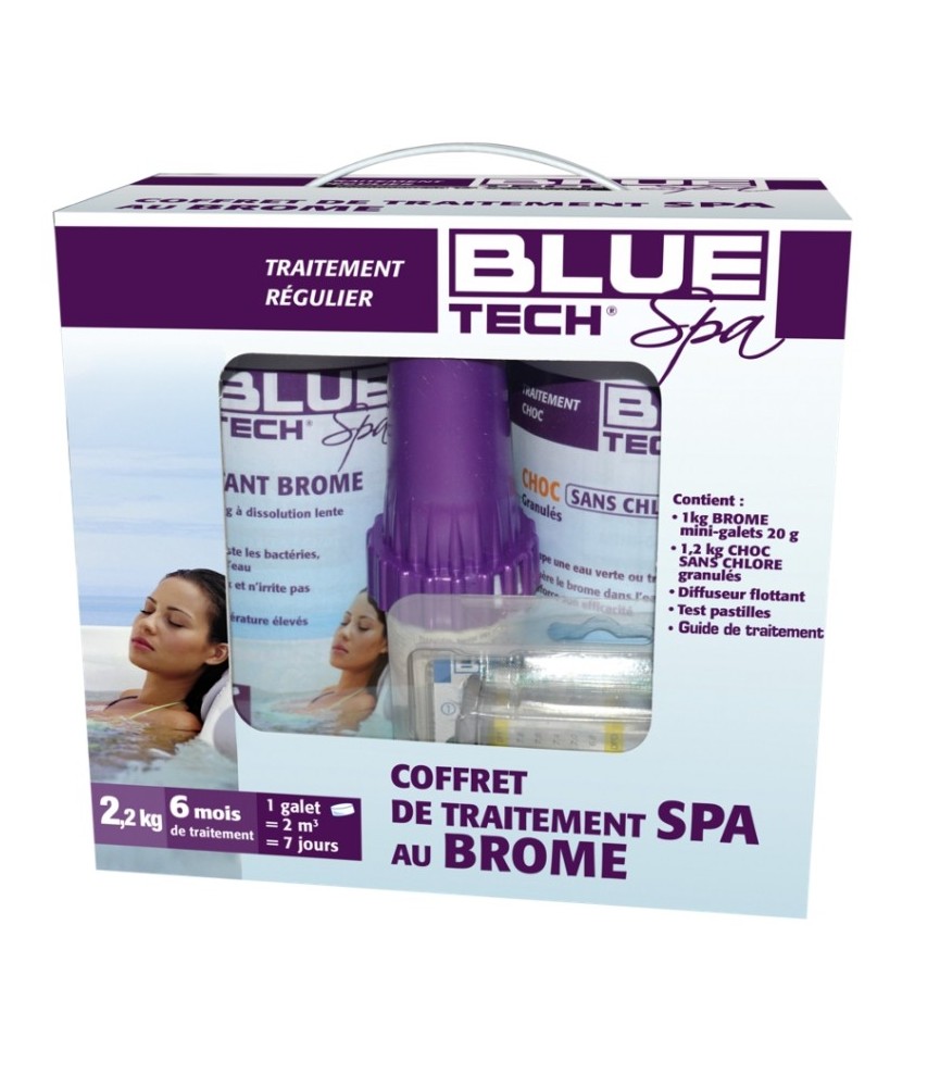 Coffret de traitement complet au brome pour spa - 2.2 Kg - BLUE TECH