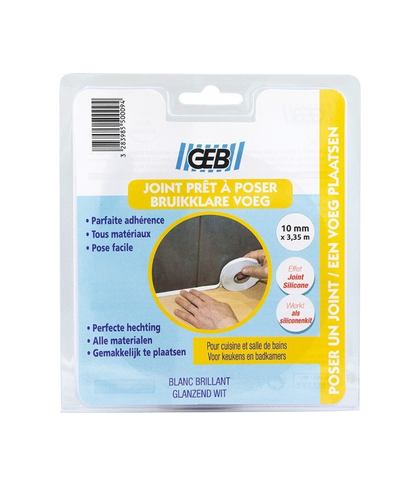 Joint d'étanchéité préformé - Prêt à poser - 10 mm x 3,35 m - GEB Joint d'étanchéité préformé - Prêt à poser - 10 mm x 3,35 m - GEB