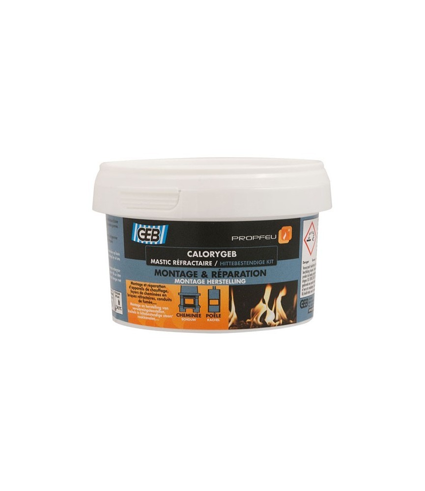 Mastic réfractaire CALORYGEB - Pour chauffage et cheminée - 300 Grs - GEB