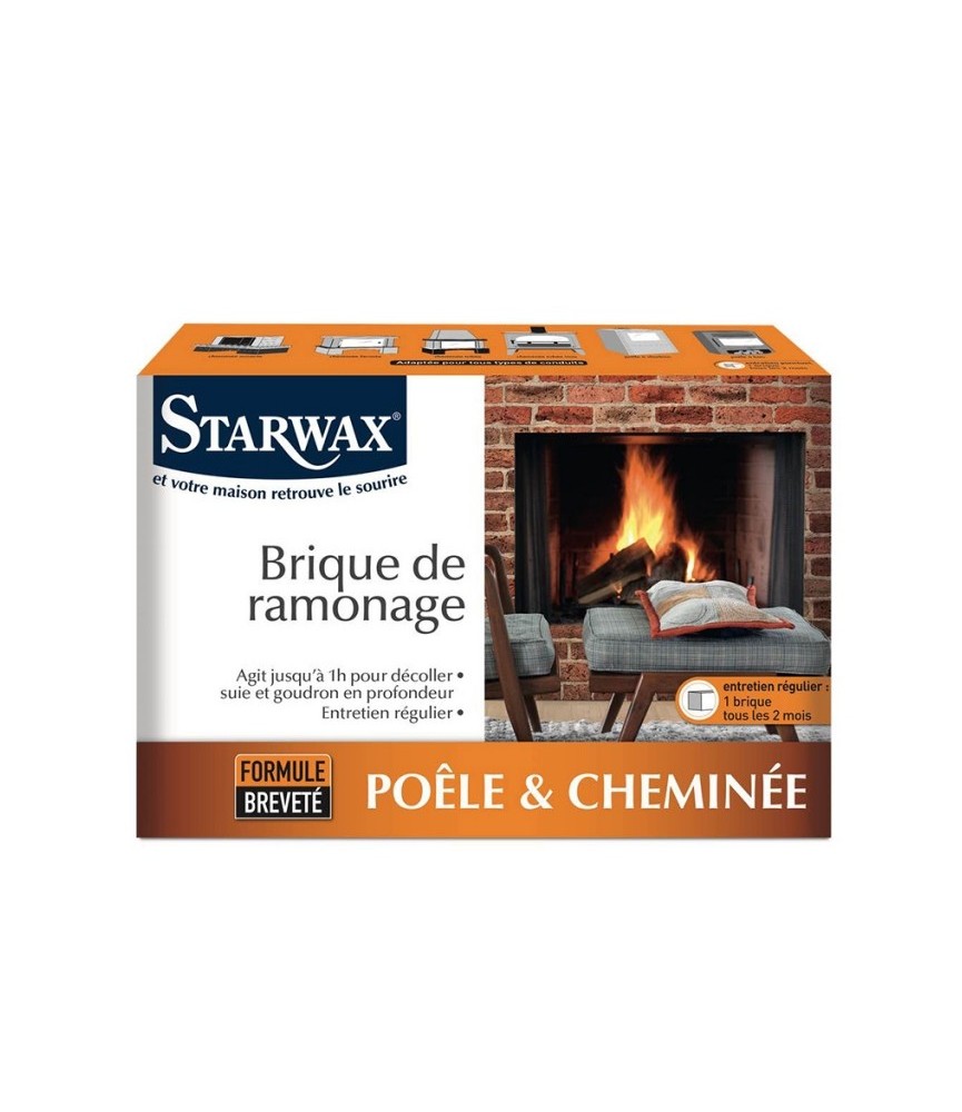 Brique de ramonage - Poêle et Cheminée - Formule brevetée - STARWAX Brique de ramonage - Poêle et Cheminée - Formule brevetée - STARWAX