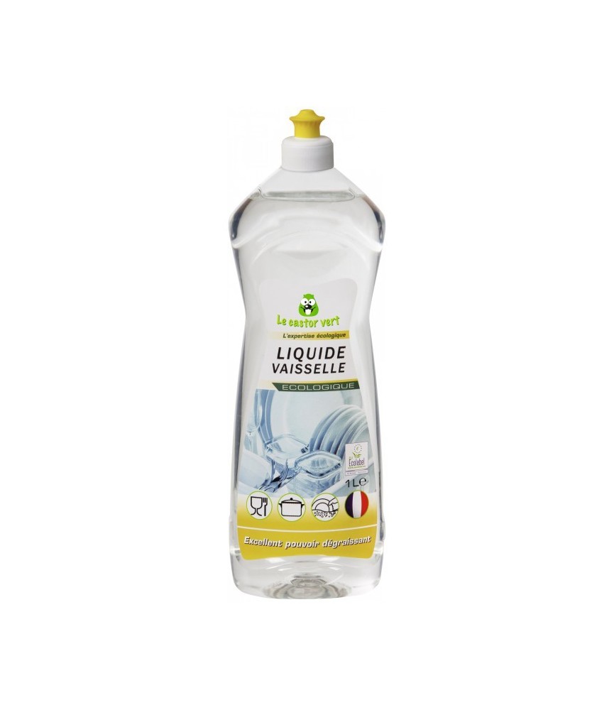 Liquide vaiselle concentrée - Sans parfum - Écologique - 1 L - LE CASTOR VERT Liquide vaiselle concentrée - Sans parfum - Écologique - 1 L - LE CASTOR VERT