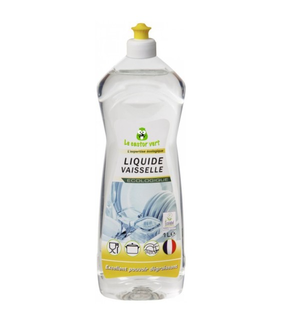 Liquide vaiselle concentrée - Sans parfum - Écologique - 1 L - LE CASTOR VERT