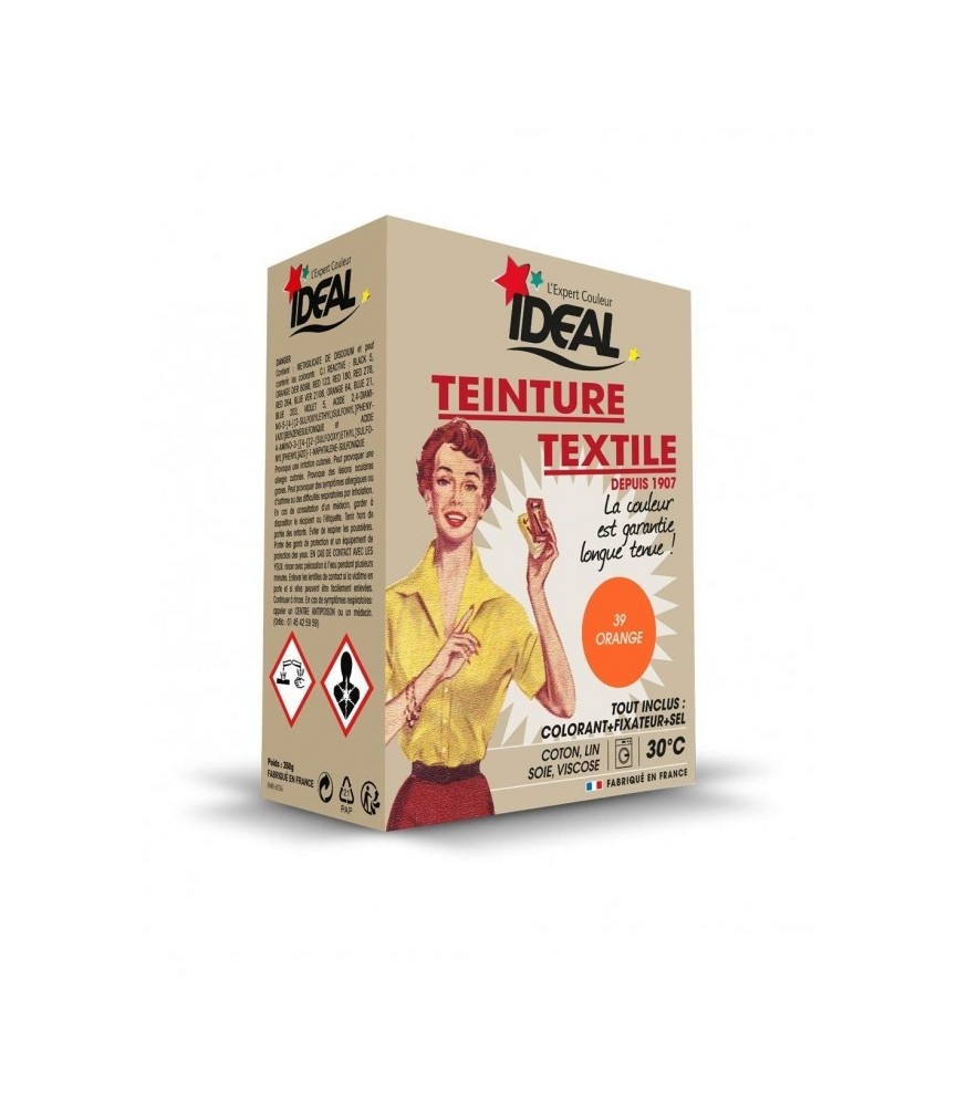Teinture textile pour machine - Orange - 350 Grs - IDEAL Teinture textile pour machine - Orange - 350 Grs - IDEAL