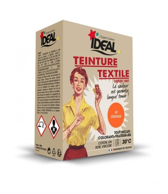 Teinture textile pour machine - Orange - 350 Grs - IDEAL