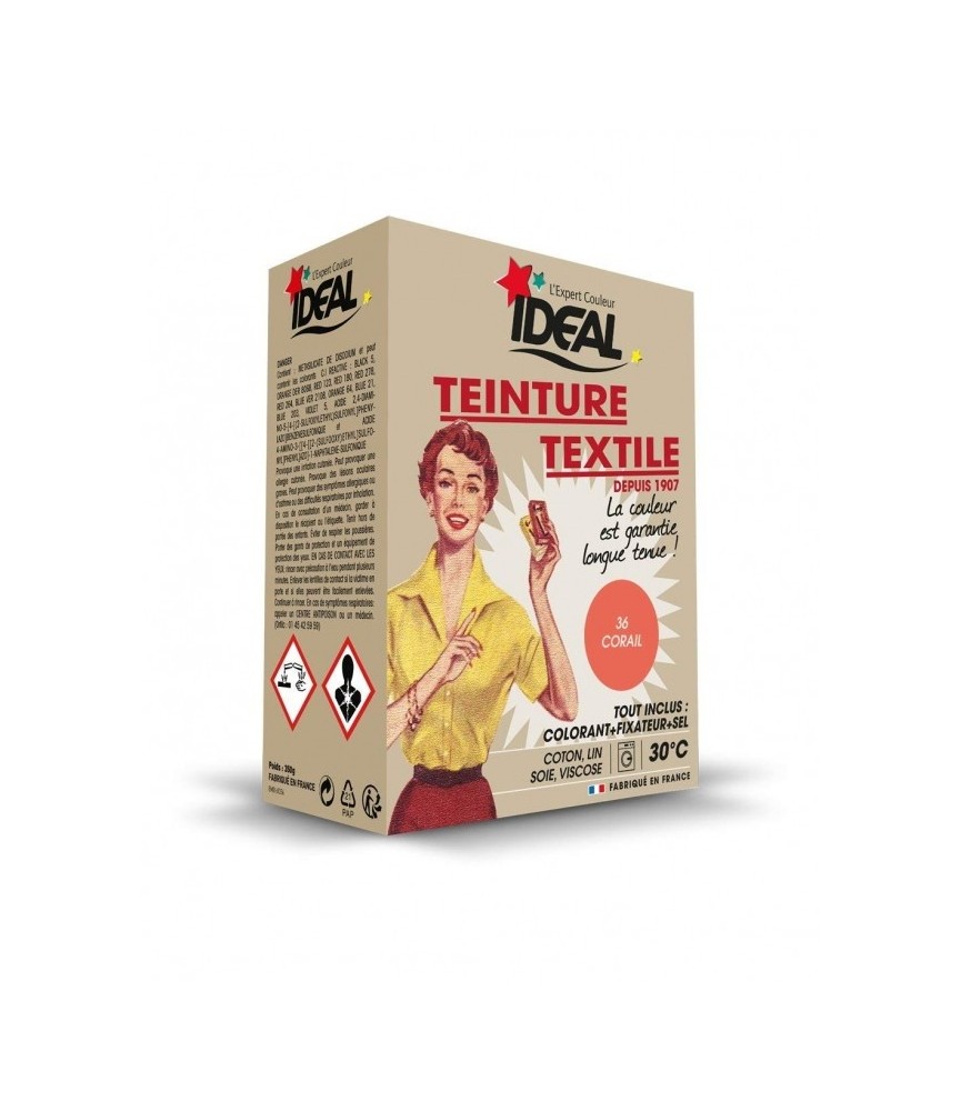 Teinture textile pour machine - Corail - 350 Grs - IDEAL Teinture textile pour machine - Corail - 350 Grs - IDEAL