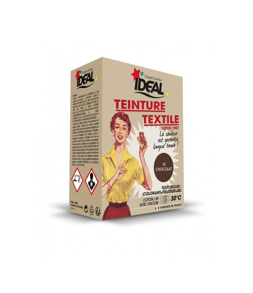 Teinture textile pour machine - Chocolat - 350 Grs - IDEAL