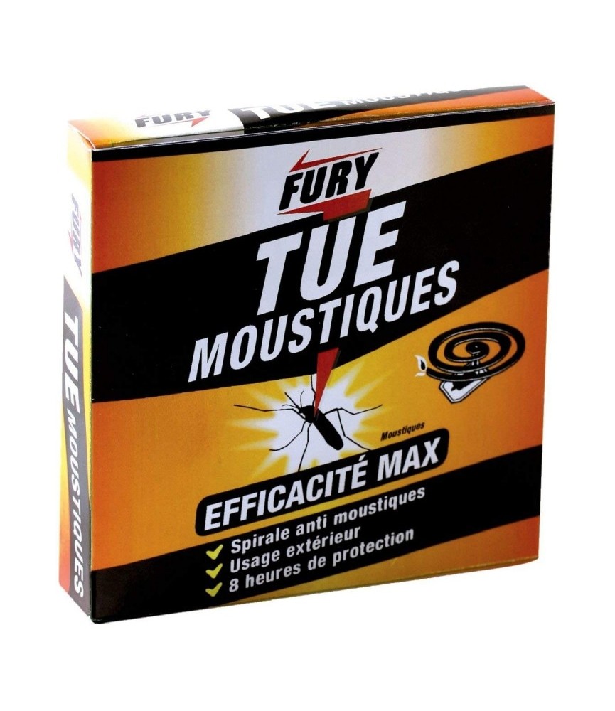 Spirales anti-moustiques - 8 heures de protection - Lot de 10 - FURY Spirales anti-moustiques - 8 heures de protection - Lot de 10 - FURY