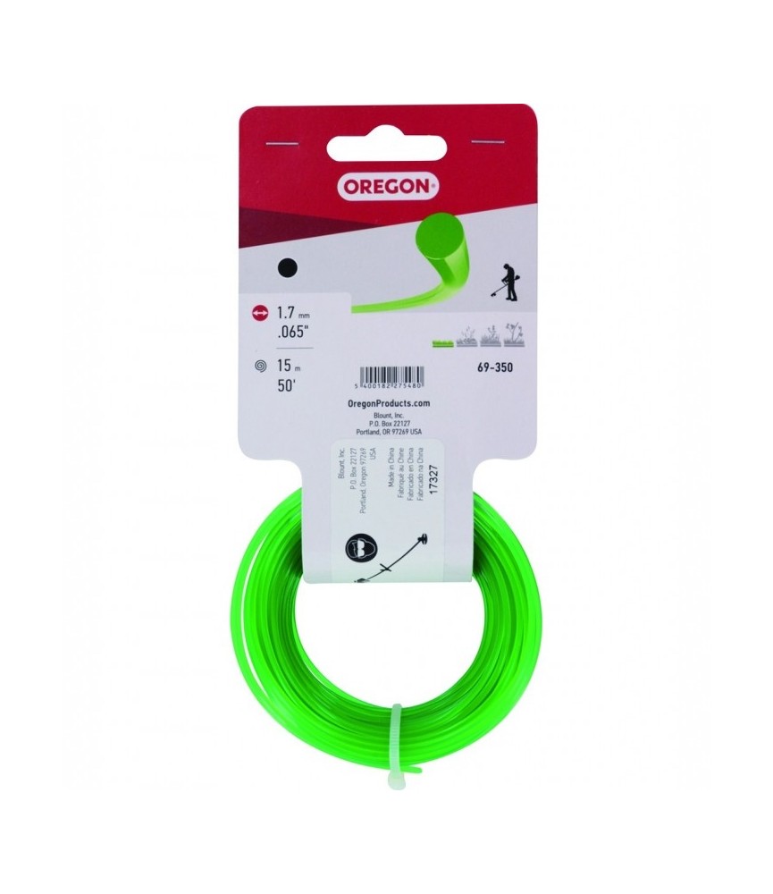 Fil de coupe pour débroussailleuse - Vert - 1.7 mm x 15 M - OREGON