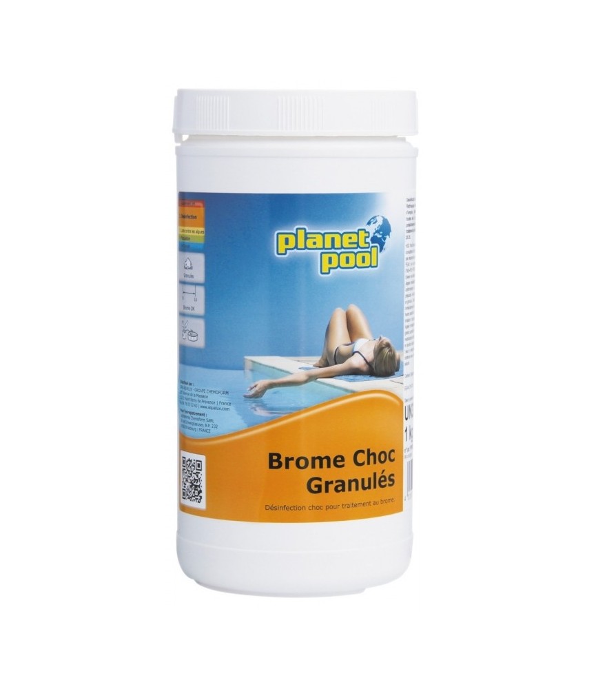 Désinfection choc - Brome Choc en granulés - 1 Kg - PLANET POOL