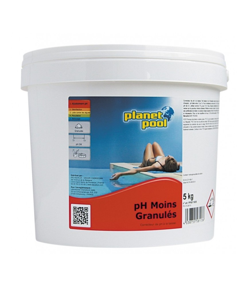 Correcteur de PH - en granulés - 5 kgs - PLANET POOL Correcteur de PH - en granulés - 5 kgs - PLANET POOL