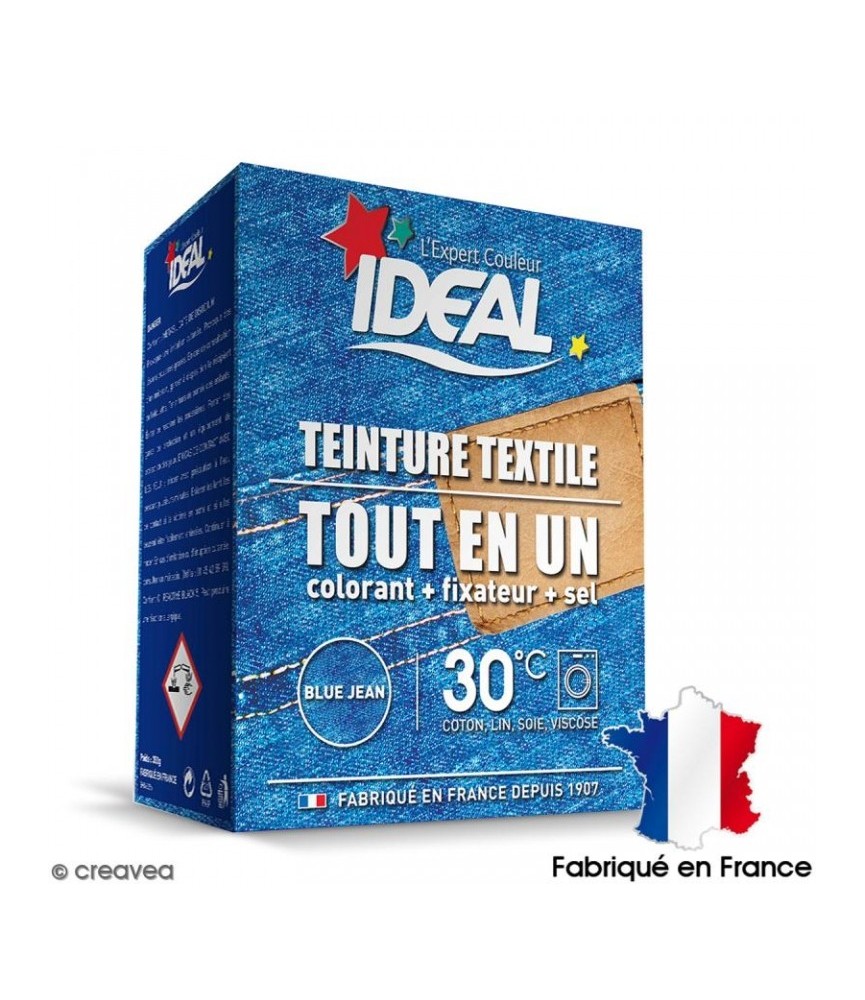 Teinture textile Tout en Un - Poudre - Jean Bleu - 350 Grs - IDEAL Teinture textile Tout en Un - Poudre - Jean Bleu - 350 Grs - IDEAL