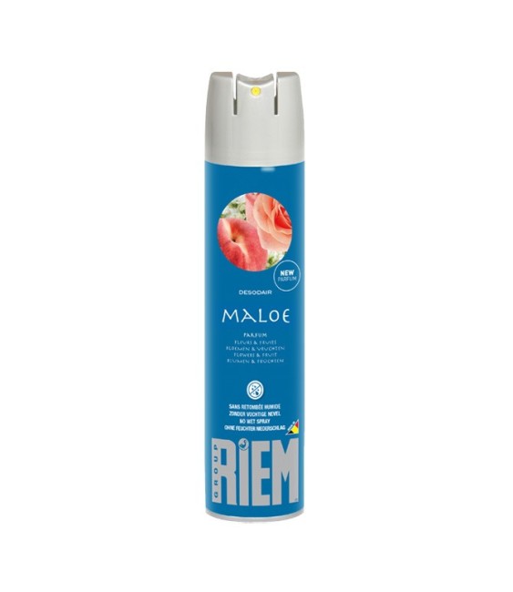 Désodorisant avec destructeur d'odeurs - Desodair Vert - Maloe - Fleurs et Fruits - 300 ml - RIEM