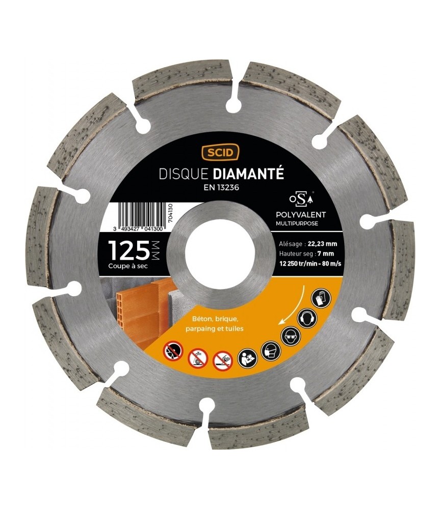 Disque diamentée polyvalent - Coupe à sec - 125 mm - SCID Disque diamentée polyvalent - Coupe à sec - 125 mm - SCID