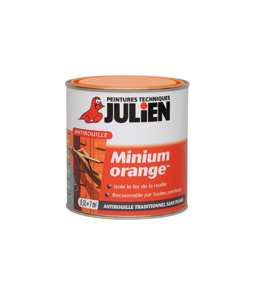 Primaire antirouille - Minium Orange - 0.5 L - JULIEN