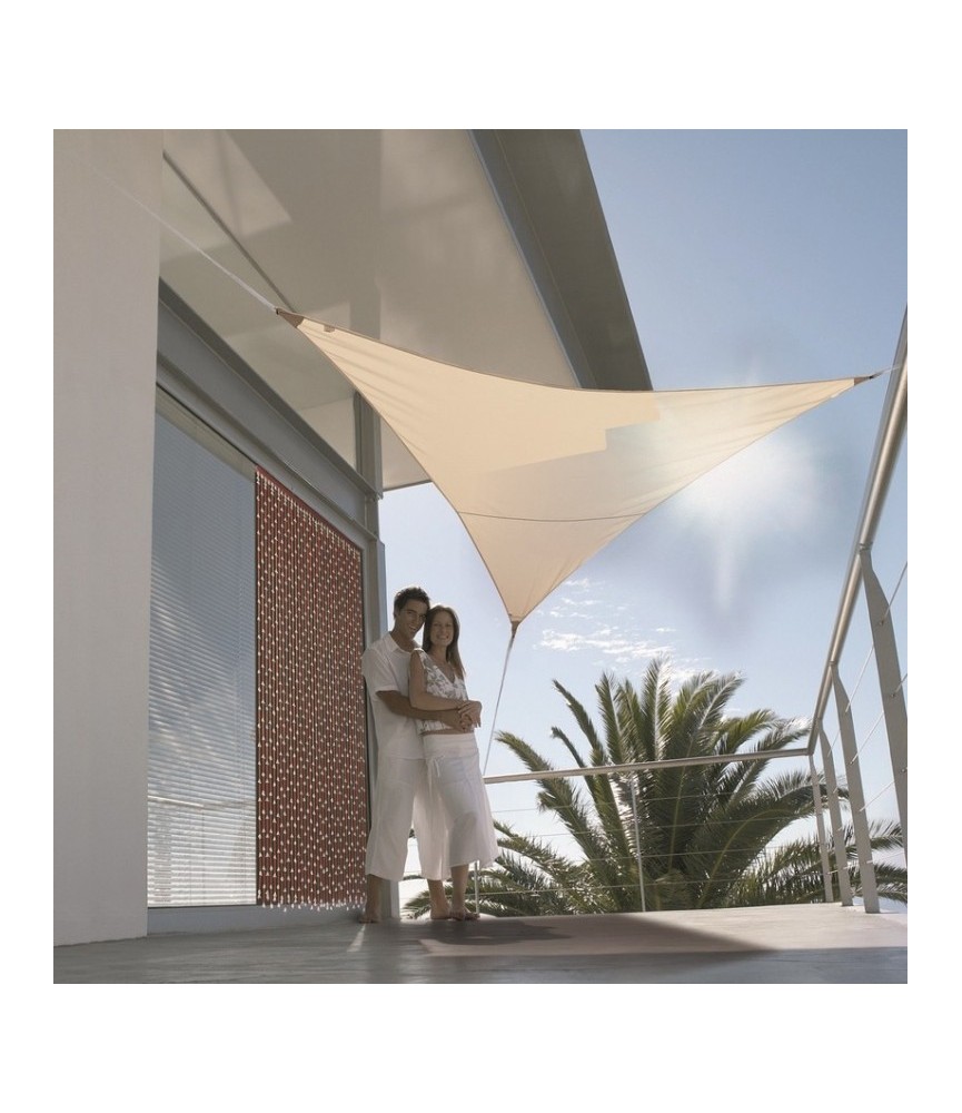Voile d'ombrage triangulaire - 3.6 M - Sable - JARDILINE Voile d'ombrage triangulaire - 3.6 M - Sable - JARDILINE
