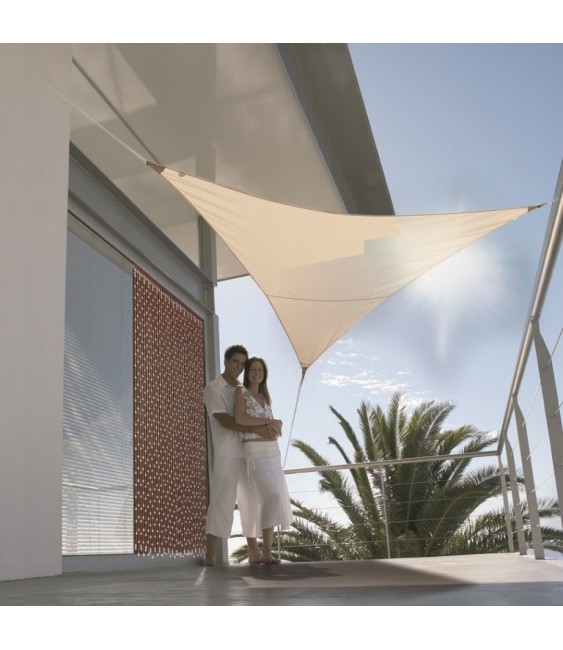 Voile d'ombrage triangulaire - 3.6 M - Sable - JARDILINE