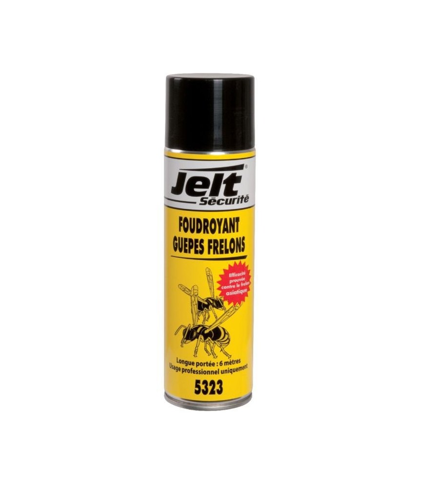 Foudroyant guêpes et frelons - Longue distance - 650 ml - JELT SECURITE Foudroyant guêpes et frelons - Longue distance - 650 ml - JELT SECURITE