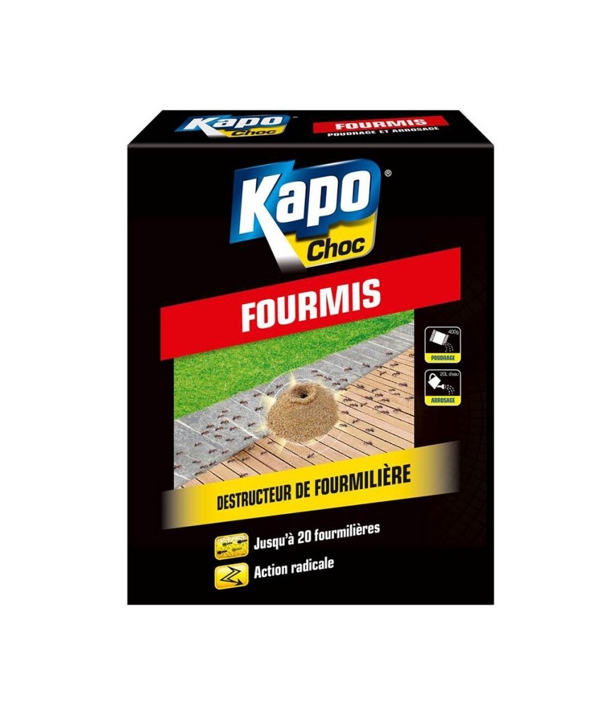 Anti-fourmis - Destructeur de fourmilière - Action radicale - 400 Grs - KAPO CHOC Anti-fourmis - Destructeur de fourmilière - Action radicale - 400 Grs - KAPO CHOC